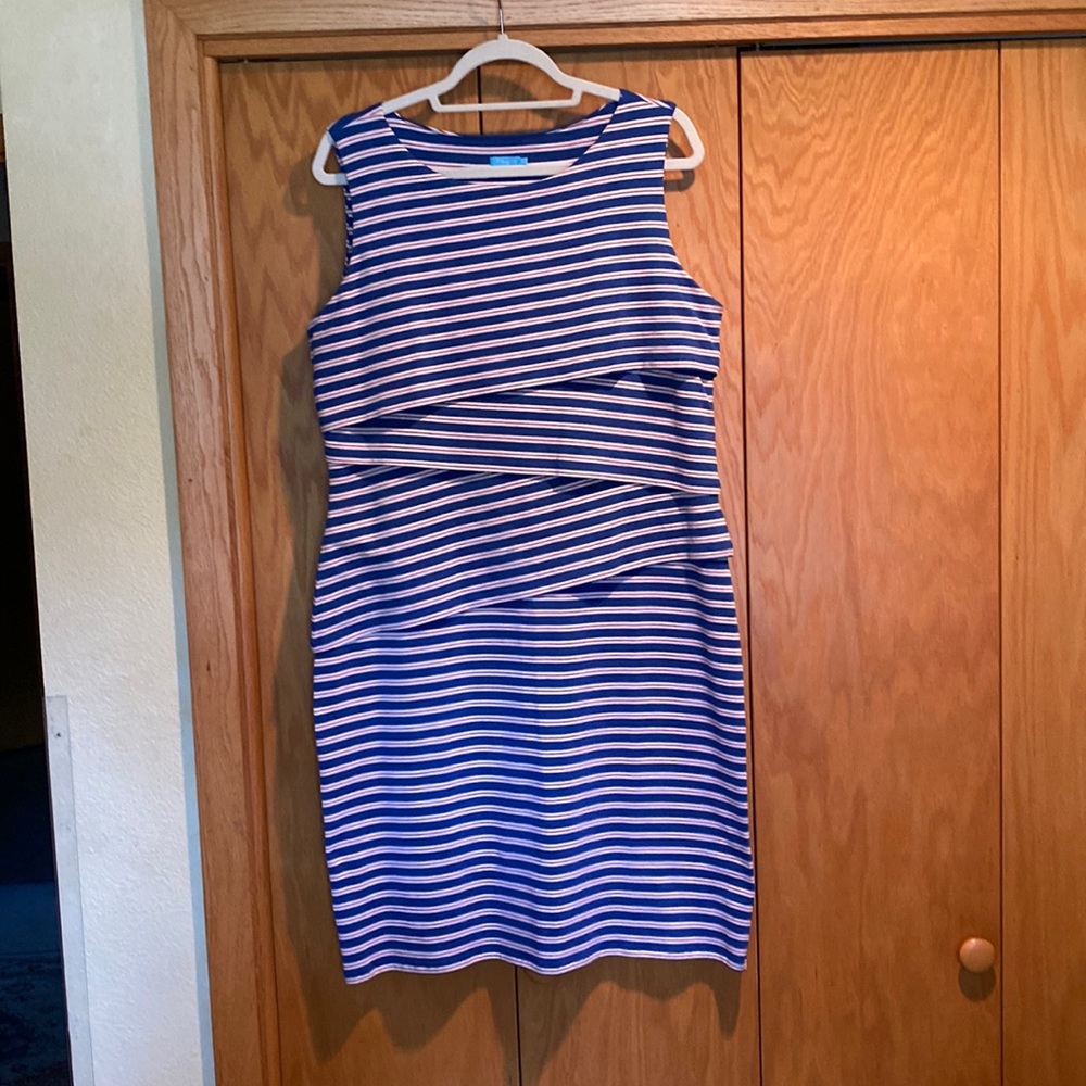 J McLaughlin knit dress. Sown on the diagonal.